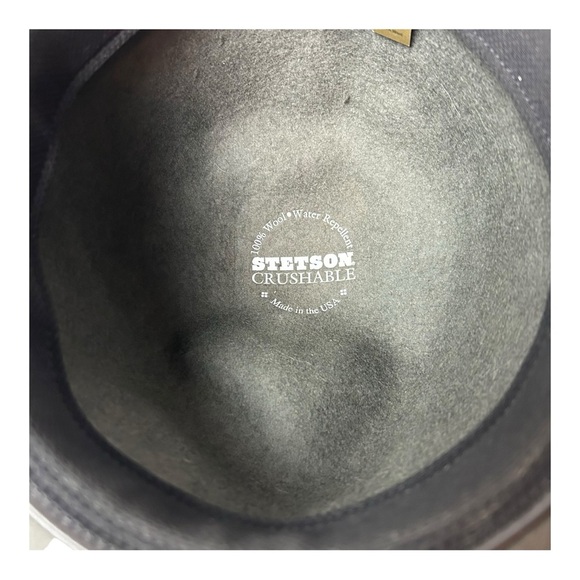 Stetson Crushable 100% Wool Hat Gray Western Size Medium Made in USA. - Picture 7 of 9